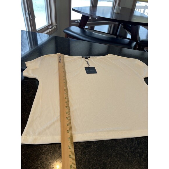 St. John Ivory Boat Neck Blouse Large K914QF1 NWT (Minor Flaws) - Picture 10 of 15